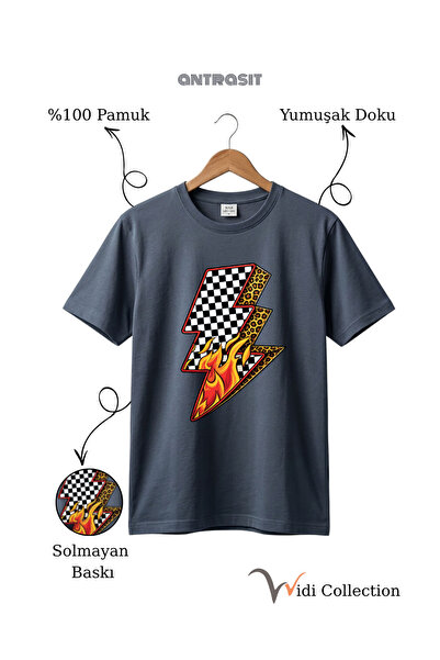 The Baski تي شيرت بطبعة الفهد والشعلة من Vintage Rock Lightning Streetwear مص...