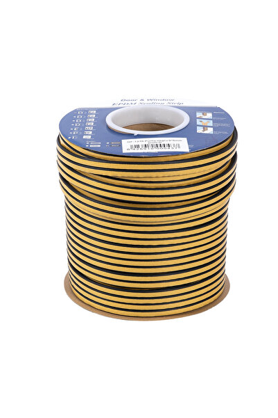 micul fermier Purfix Bandă de etanșare cu profil D 9x6mm Negru Polipropilenă ...