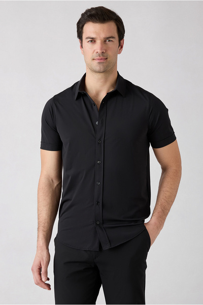 Kiğılı Techno-Line Short Sleeve Regular Fit Lycra Stretch Shirt