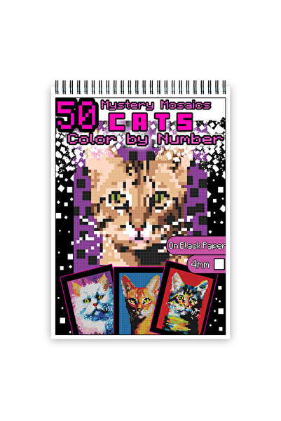 Legendary Gifts Carte de colorat, 50 de ilustratii Color by number - Pisici, ...