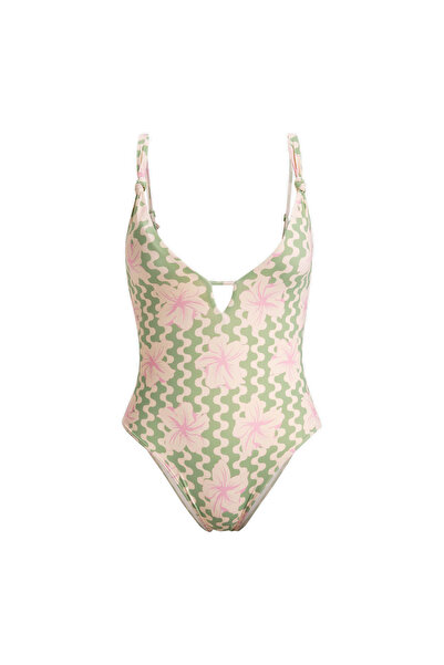 Roxy Womens Hibiscus Daze One-Piece Swimsuit M
