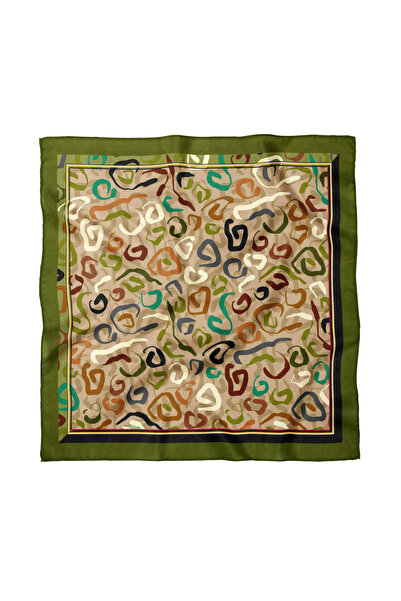 Sultan İpek Geometric Patterned Scarf / Bandana 50X50Cm