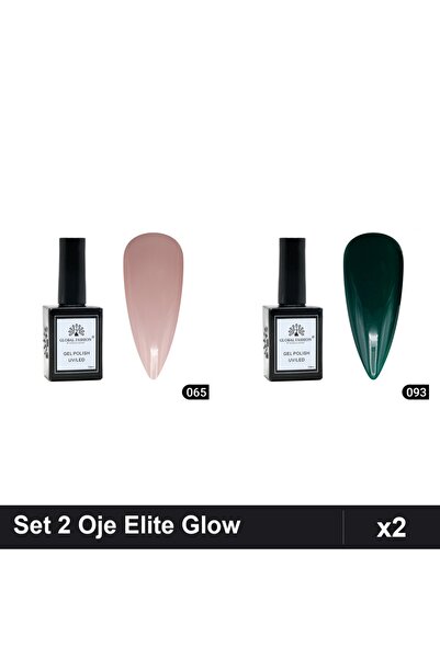 Makeup Set 2 Oje Semipermanente Global Fashion Elite Glow 15ml, Nuante 065 09...