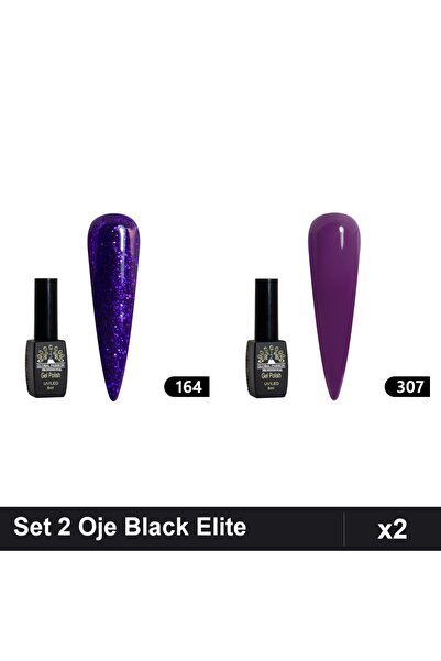 Makeup Set 2 Oje Semipermanente Black Elite 8ml, Global Fashion, Nuante 164 3...