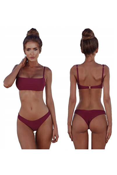 SNM Two Piece Swimsuit Set, M, Adjustable Straps, Unpadded Cups, Snap Closure...