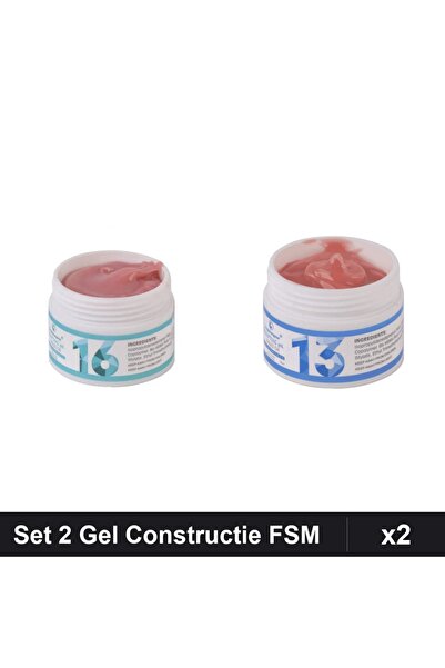 Makeup Set 2 Geluri Constructie UV LED FSM 15g, Nuante 16 și 13, Manichiura P...
