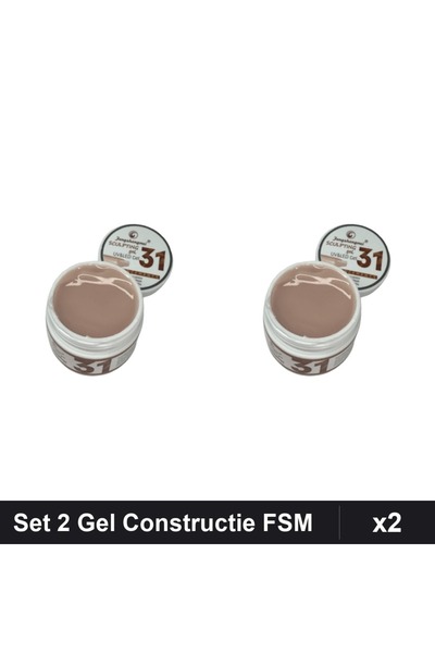 Makeup Set 2 Gel Constructie UV LED FSM 15g, Nuanta 31, Manichiura Profesionala