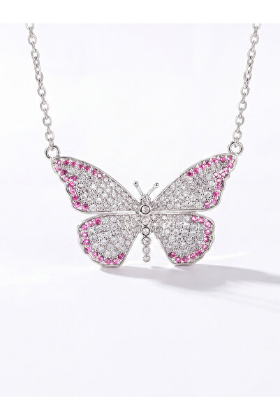 Atelier Duygu Pink Butterfly Kolye