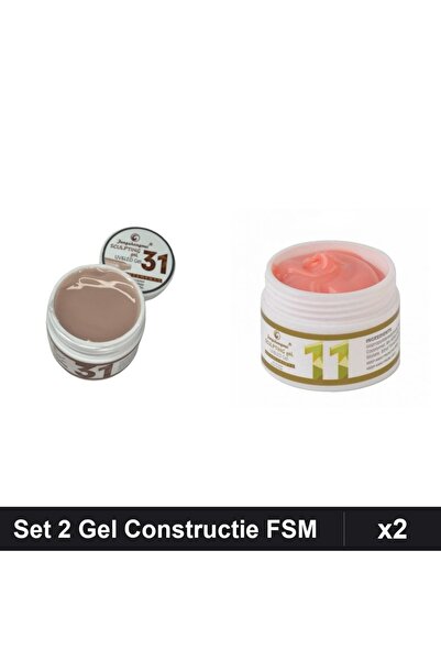 Makeup Set 2 Geluri Constructie UV LED FSM 15g, Nuante 31 și 11, Manichiură P...