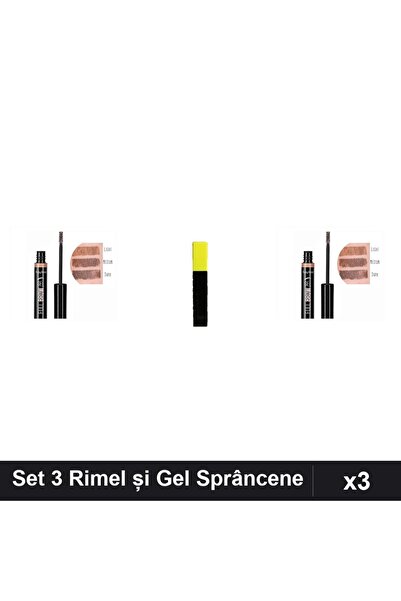 Makeup Set 3 Rimeluri și Gel Sprâncene Ruby Rose, Negru, Machiaj Profesional ...