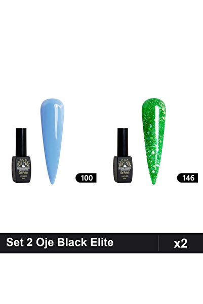 Makeup Set 2 Oje Semipermanente Black Elite Global Fashion 8ml, Nuante 100 14...