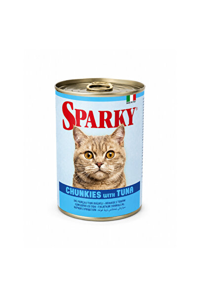 SPARKY Chunkies with Tuna Wet Cat Food - 415g Canned Meal for Adult Cats, No ...