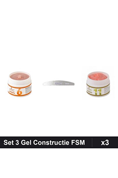 Makeup Set 3 Gel Constructie UV LED FSM 15g, Nuante 06 și 11, Pila Emma 80/80...