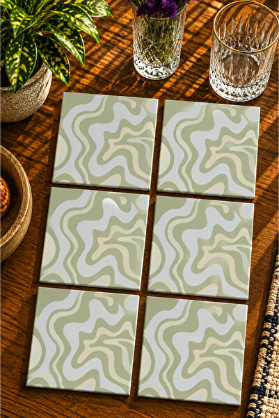 JHAAR Abstract - Bohemian - Geometric Themed Modern Set of 6 Coasters - Uv Pr...