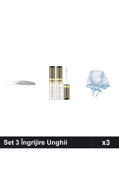Makeup Set 3 Piese Îngrijire Unghii: Pilă Emma 120/150, Gel Sprâncene Eveline...