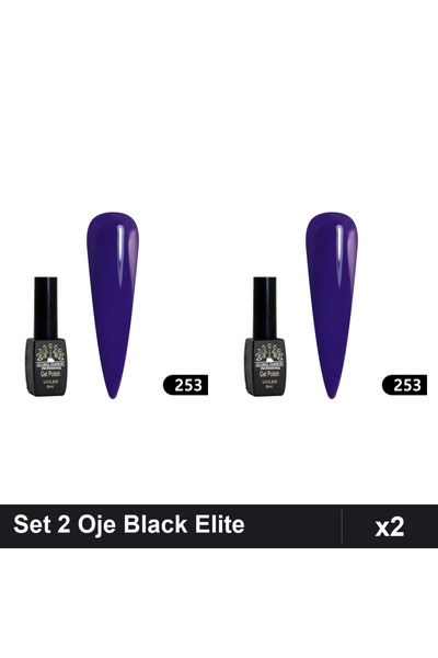 Makeup Set 2 Oje Semipermanente Black Elite 8ml, Global Fashion, Manichiură U...