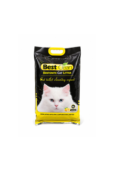 Best Clean Lemon Scented Bentonite Cat Litter - 10L Ultra Absorbent, Strong C...