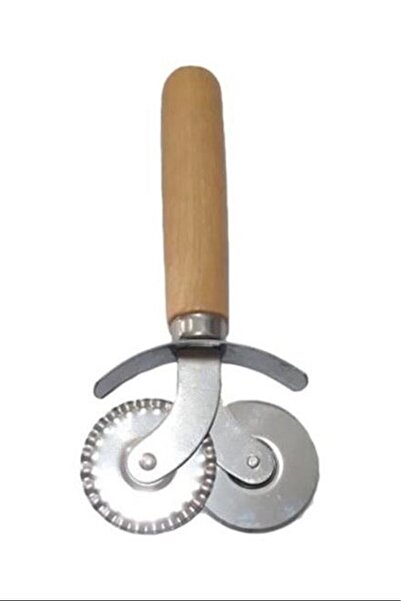 atastore2017 Pizza and Dough Roller Cutter with Wooden Handle 2 Pieces Royale...