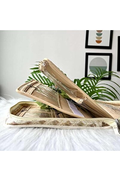Generic Travel Utility Booklet for Jewellery and Make up Organizer/Traveling organizer for make up and jewellery (BEIGE)