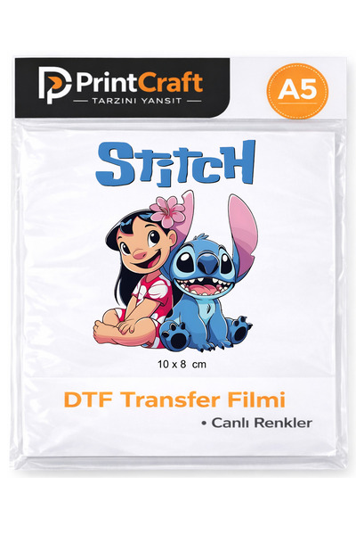 PRİNTCRAFT RENKLİ DÜŞLER ATÖLYESİ 8x10 cm Alaove Modeli Ütü ile Yapışan DTF T...