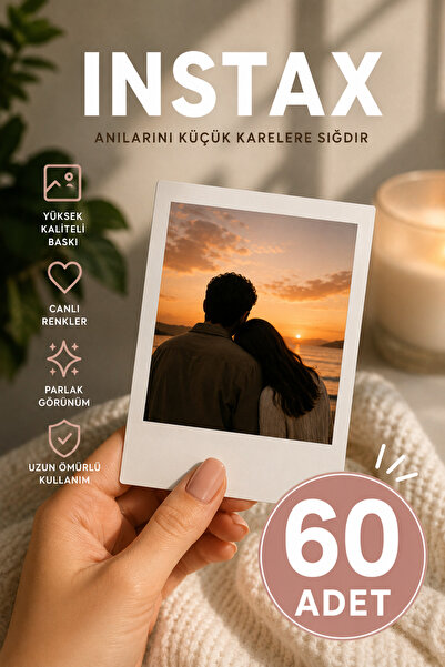 TRİMENT3D Kişiye Özel Instax Fotoğraf Baskı Seti 7x8 cm – 60 Adet