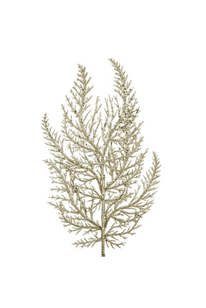 Zumzeria Ramură decorativă de Crăciun, ferigă bej cu sclipici, 47cm