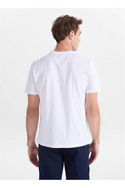 Lee Cooper White Men's Regular Fit Logo Printed T-Shirt 262 Lcm 242054 Premiu...