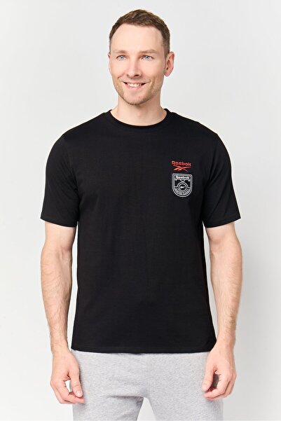 Reebok Men Sportswear Fit Short Sleeve Outdoor T-Shirt, Black
