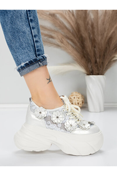 mei Women's Platform Sneakers 8307-2 White