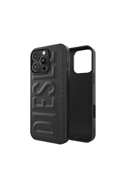 Diesel iPhone 16 Pro Max Uyumlu 3D Biscotto Kılıf - Siyah