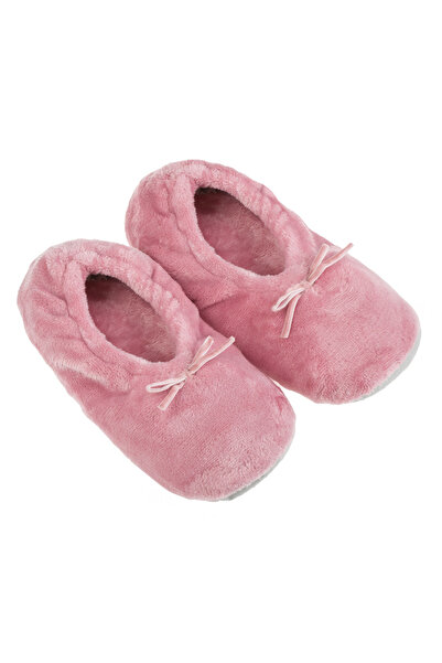 Zumzeria Pink Winter Ballet Slippers with Bow for Women