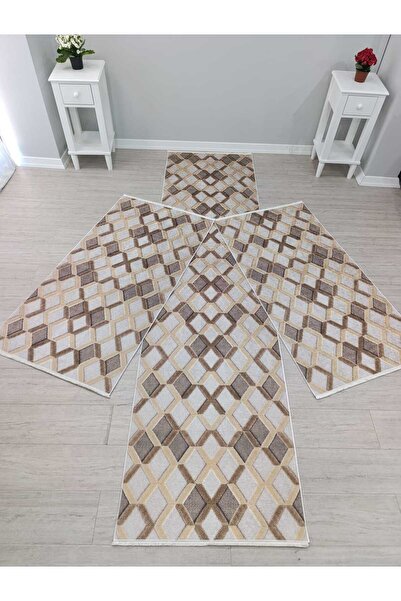 ALLGELSİN Zrh New Season Bedroom Carpet Set 3-Piece Bedroom Carpet Set 2 Piec...