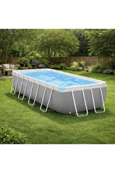 Intex Rectangular Pool 400x200x100cm With Metal Frame, Includes Filter Pump A...