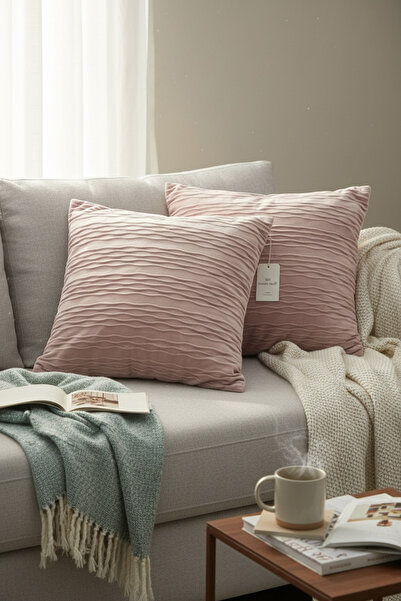 Pimula home غطاء وسادة من القطن المنتفخ، طقم من قطعتين، مقاس 43x43 سم، غطاء و...