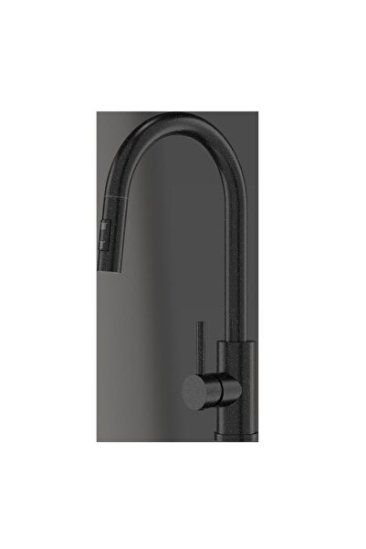 Granitan Baterie Bucatarie SNAKE SLIM Negru, Dus Extractibil 2 Functii