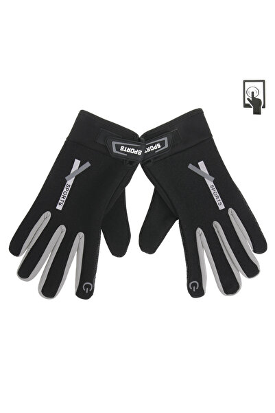 Zumzeria Mănuși sport negru-gri cu velcro și căptușeală din blană artificială...