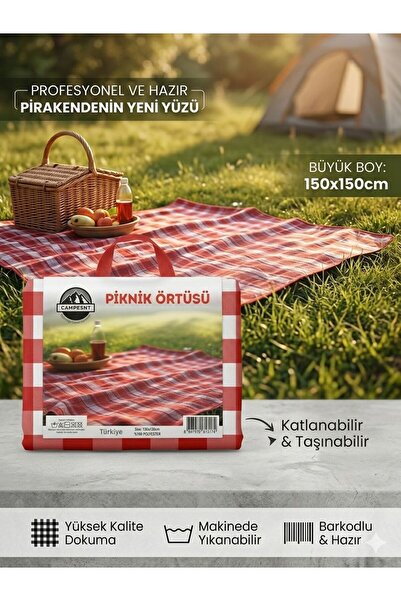 Lumindra Kendinden Çantalı Katlanabilir Çok Amaçlı Piknik Örtüsü Kamp Matı Su...