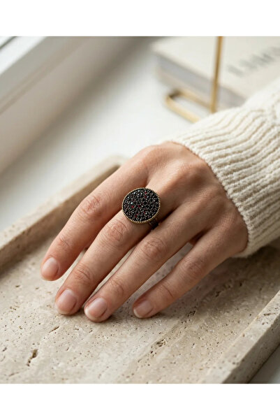 Dorvina Bronze Vintage Women's Ring Authentic Copper Jewelry Red Zircon Inlai...