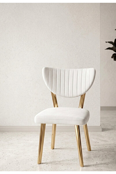 pixloart ELMA MODEL GOLD AYAK MODERN YEMEK ODASI SANDALYESİ