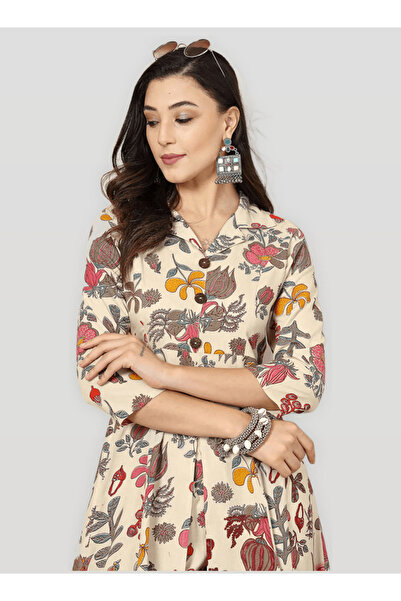 DESIQLO By Styli Floral Printed Rayon A-Line Kurta with Pant Set