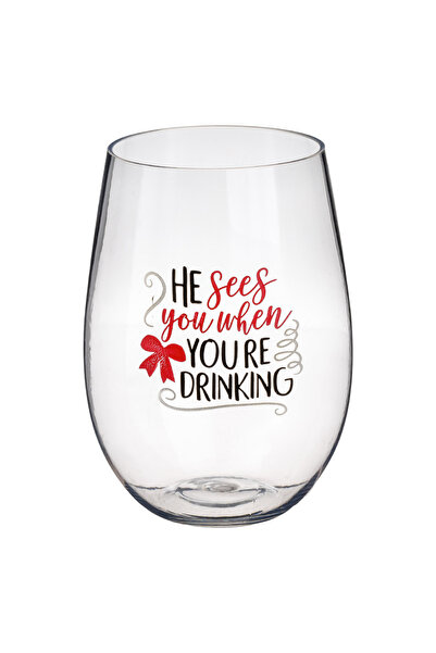 Zumzeria Transparent Plastic Christmas Cup with Message 450ml