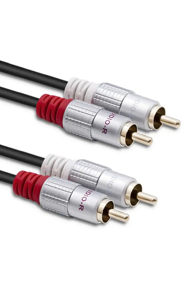 Qoltec 2x cablu RCA tată/cablu RCA tată |   2m |   Negru
