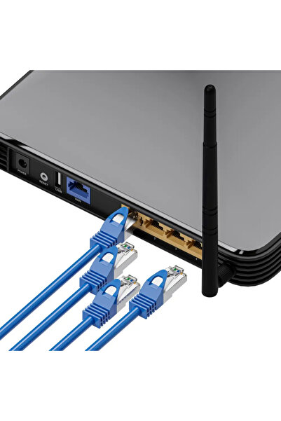 Extralink Cablu patch LAN Kat6a S/FTP 1m 10G ecranat cupru pur albastru