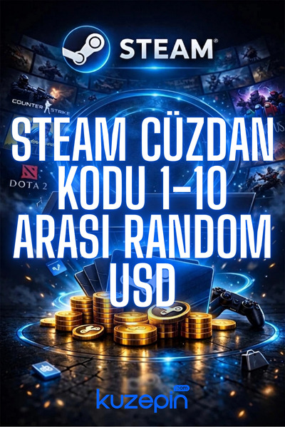 kuzepin Steam Cüzdan Kodu 1-10 Arası Random USD