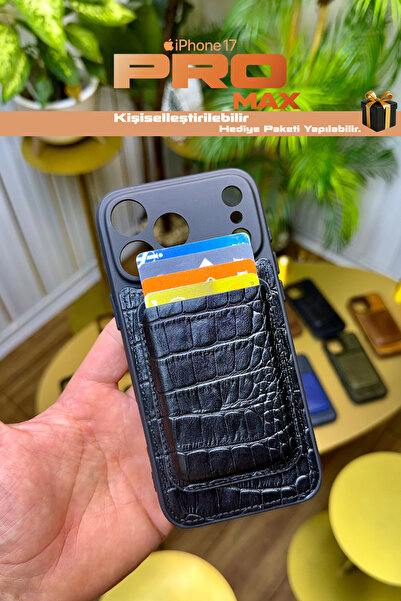 CüzCan iPhone 17 Pro MAX Uyumlu Hakiki Deri Magsafe Kartlıklı Premium Kılıf -...
