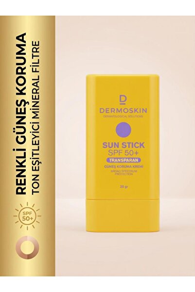 Dermoskin Transparan Sun Stick SPF 50+ Şeffaf Güneş Koruyucu Stick