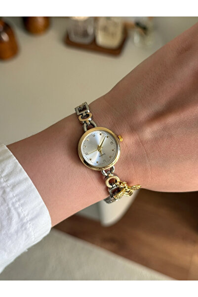 RoseandRoses Minimal Elegant Women's Wristwatch with Bee Charm Gold-Silver