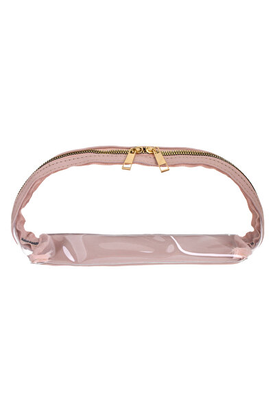 Zumzeria Beige Transparent Cosmetic Bag 25x13x2cm