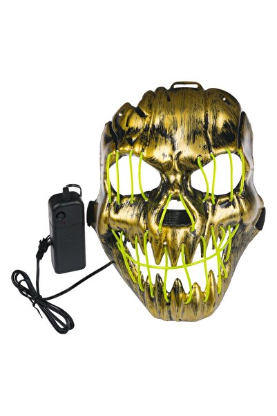 Zumzeria Masca de Halloween cu craniu complet și LED-uri neon
