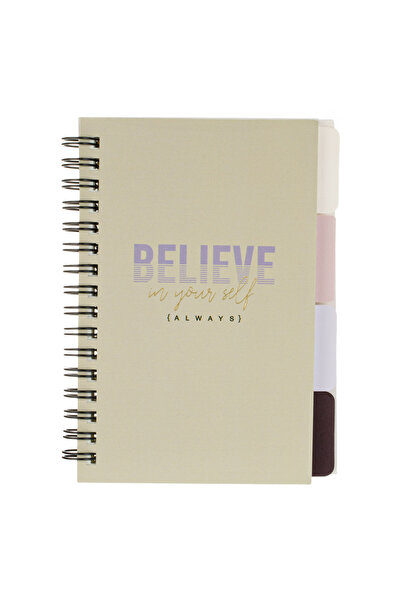 Zumzeria A6 Beige Notebook with 'Believe' Print - 80F